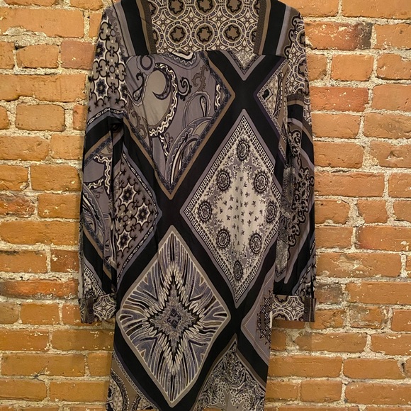 HALE BOB Silk Long Sleeve Crepe de Chine Belted Shirt Dress L $355 Large - Picture 7 of 14